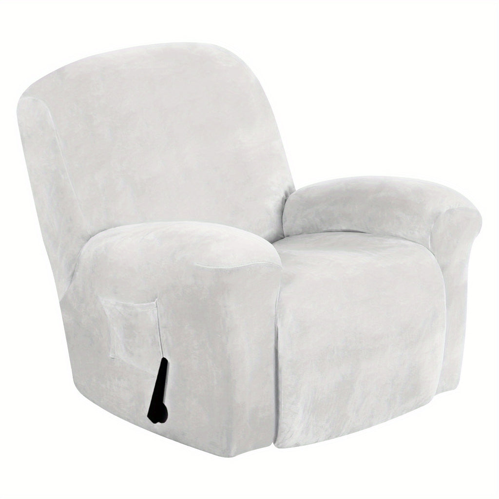 Housse de fauteuil épaisse extensible en velours — détail de la matière : velours