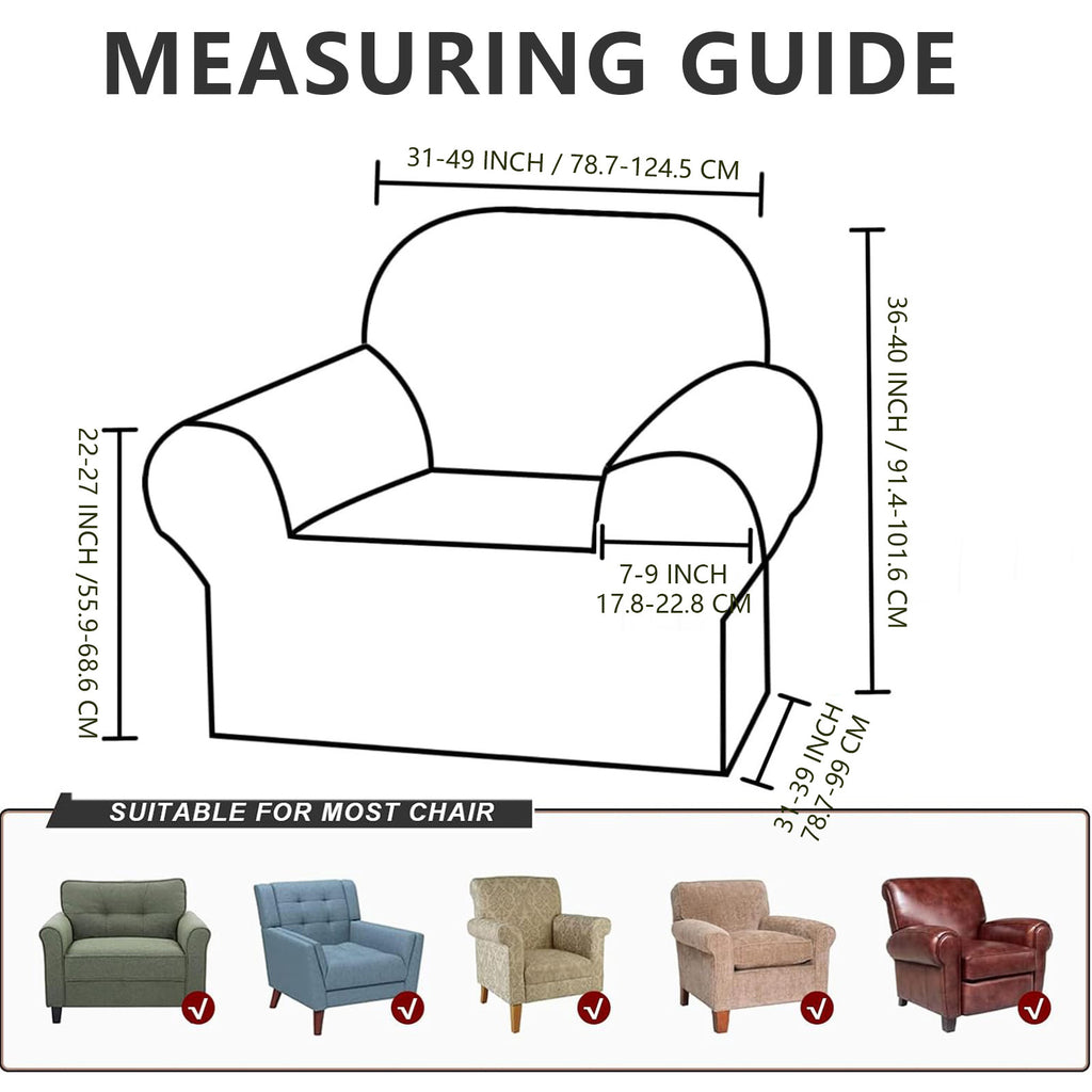 Housse de canapé épaisse extensible en velours pour fauteuil, visuel produit