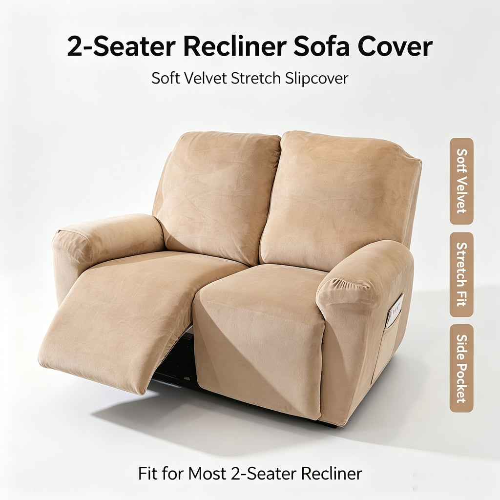 Housse de fauteuil extensible en velours antidérapante, visuel produit