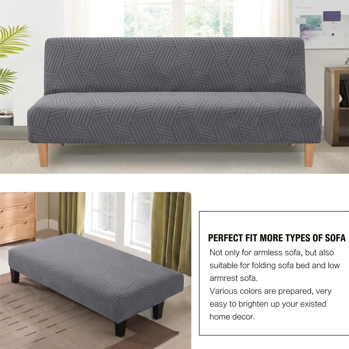 Housse de canapé extensible en velours côtelé jacquard, vue de dos