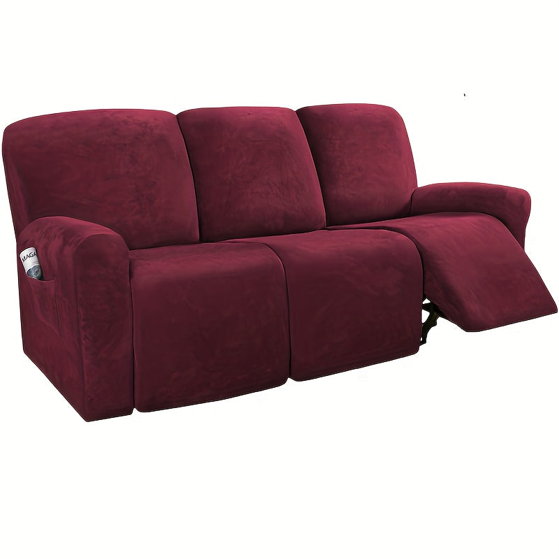 Housse de canapé extensible en velours matelassée, vue de dos