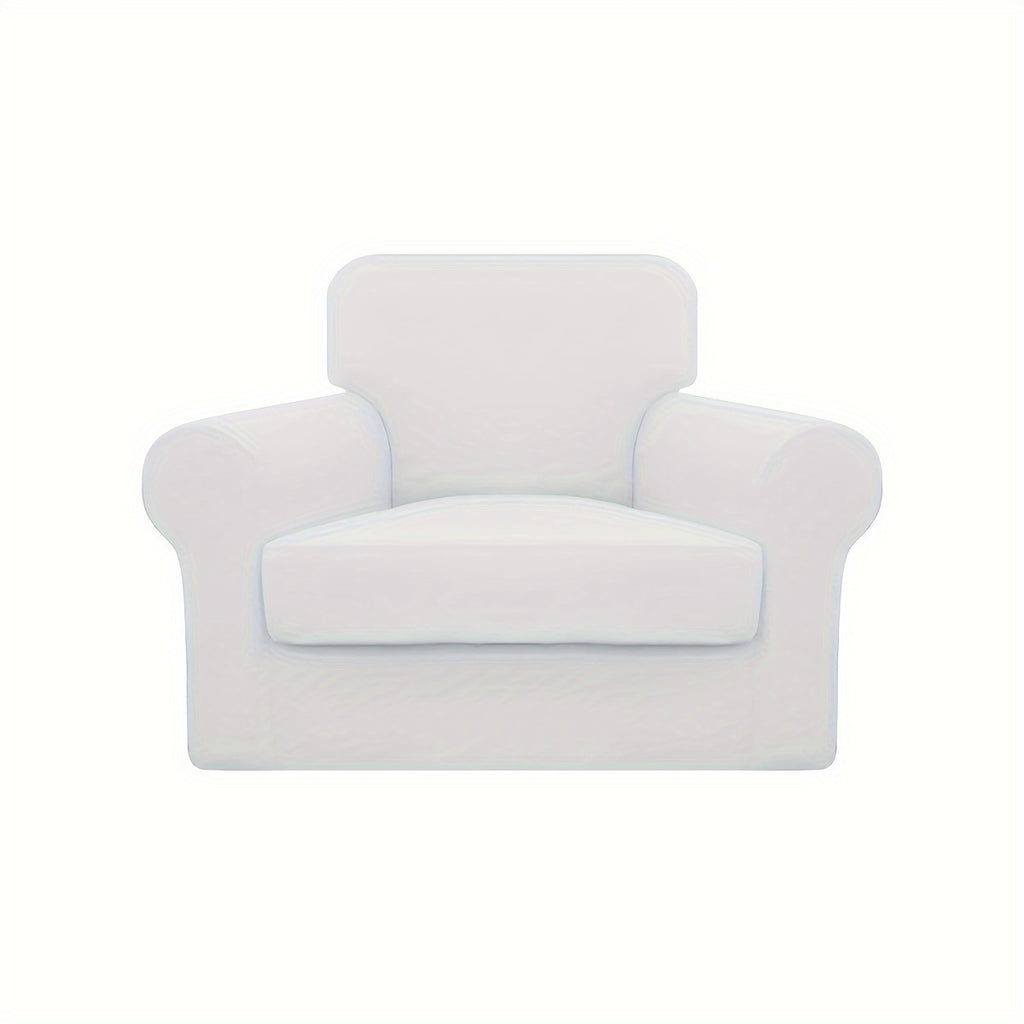Housse de canapé extensible en fibre de lait, détail de l'ourlet