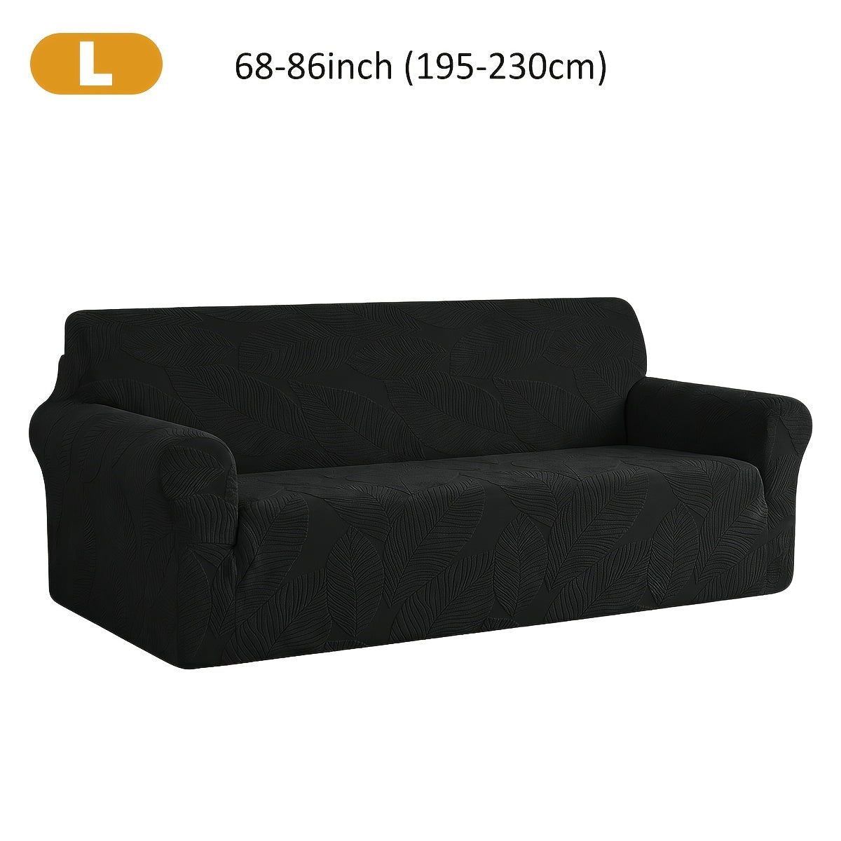 Housse de canapé extensible en polaire jacquard à motif feuillage, housse posée
