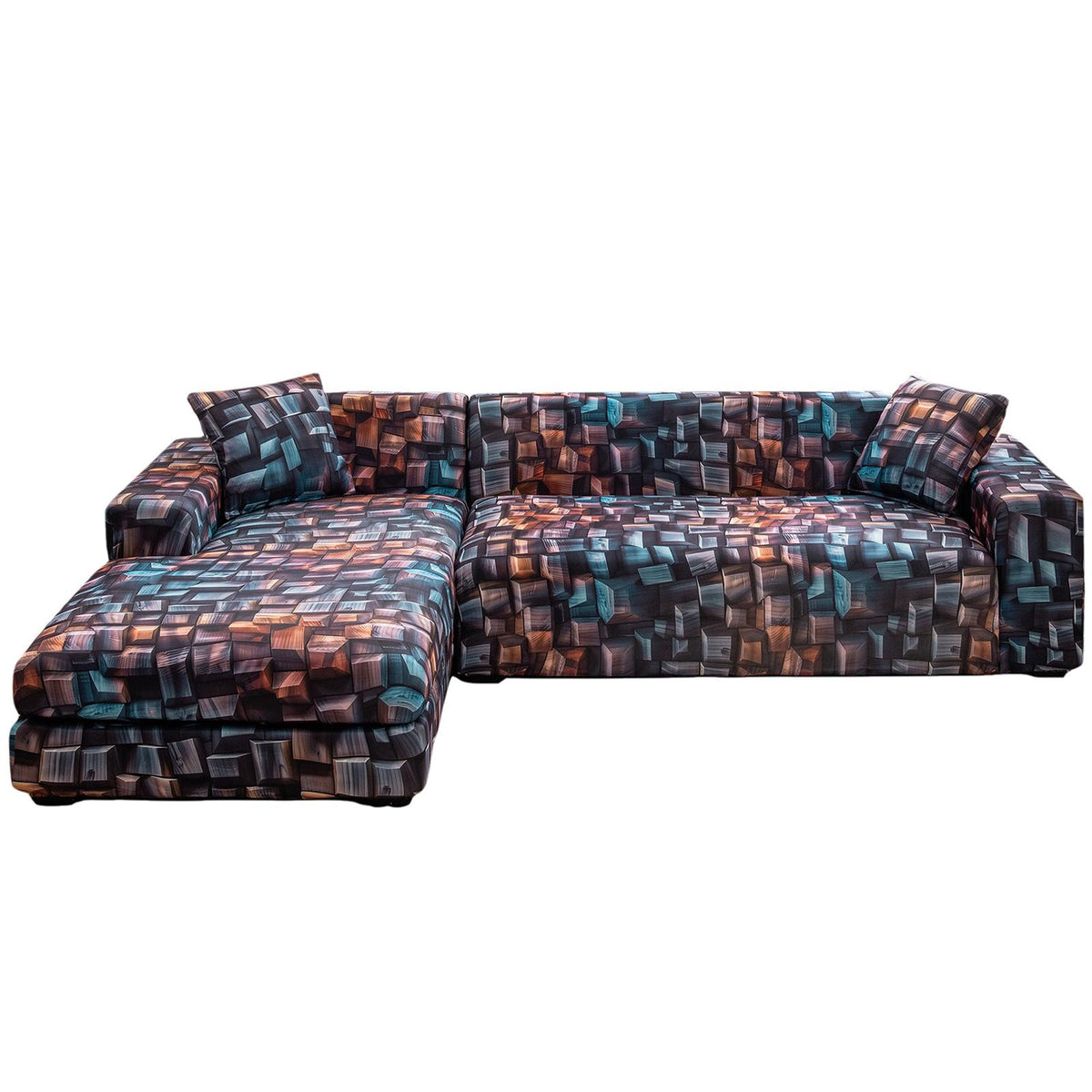 Housse de canapé extensible en fibre de lait matelassée à motif géométrique