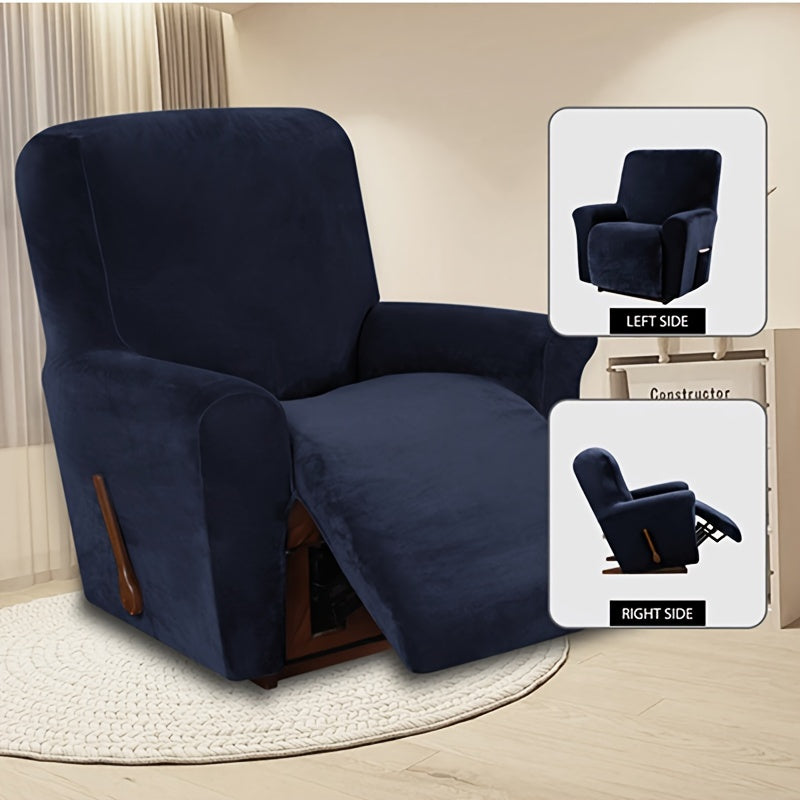Housse de fauteuil épaisse extensible en velours, autre coloris