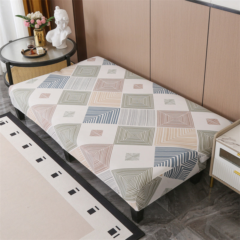 Protection de canapé légère en fibre de lait délavée sans accoudoirs, mise en situation