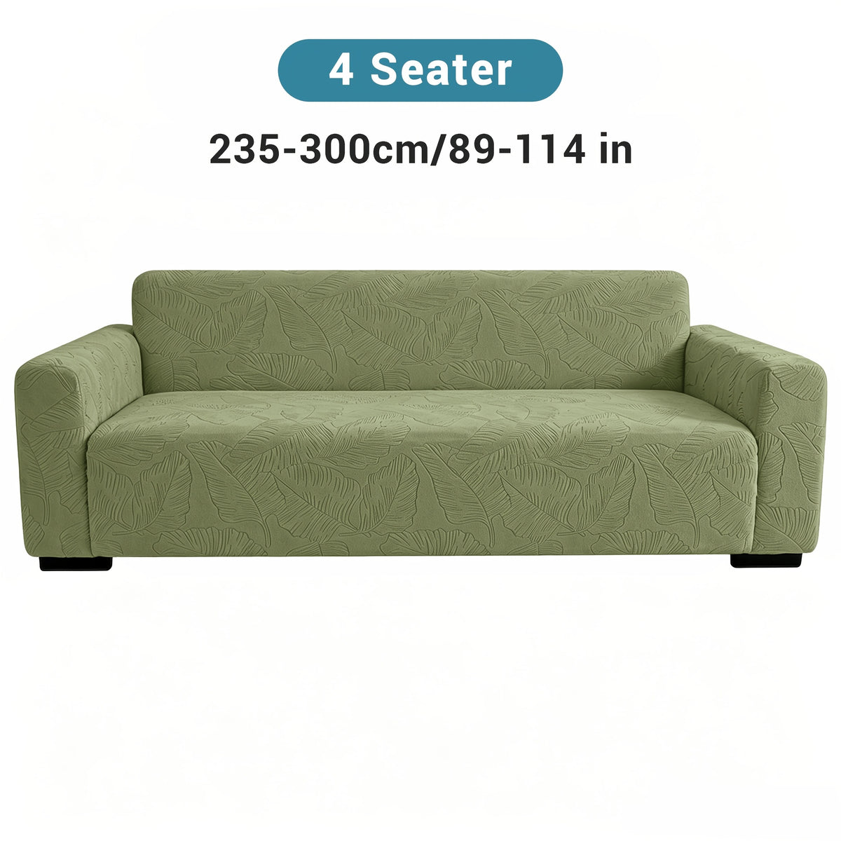 Housse de canapé extensible en polaire jacquard à motif feuillage, vue d'ensemble