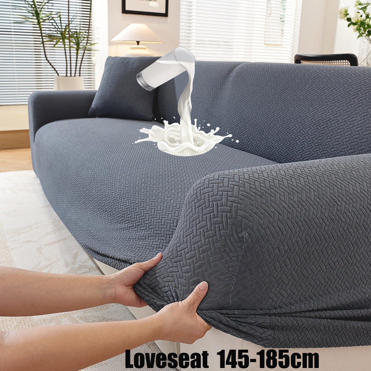 Housse de canapé extensible en polaire jacquard, gros plan sur le tissu