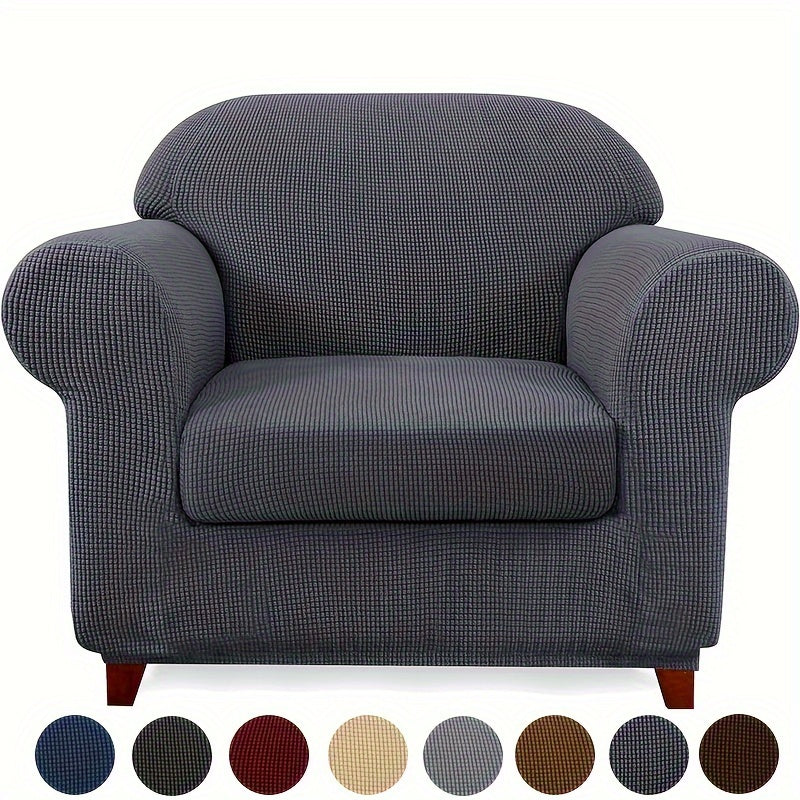 Housse de canapé épaisse extensible en polaire jacquard antidérapante, autre coloris