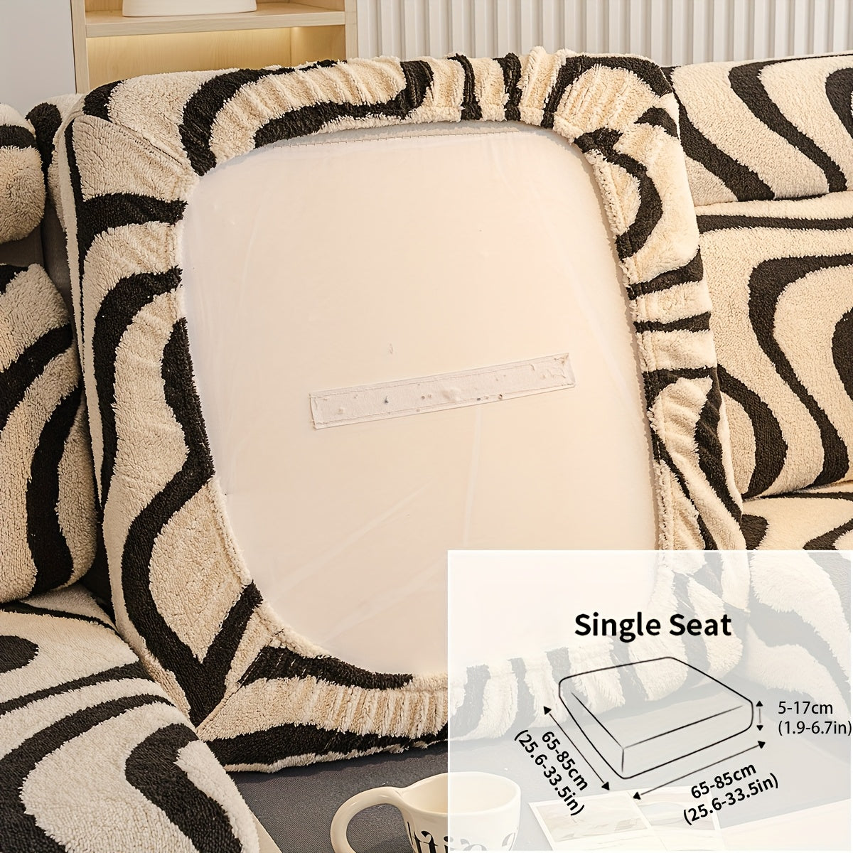 Housse de canapé extensible en peluche à housses séparées Image