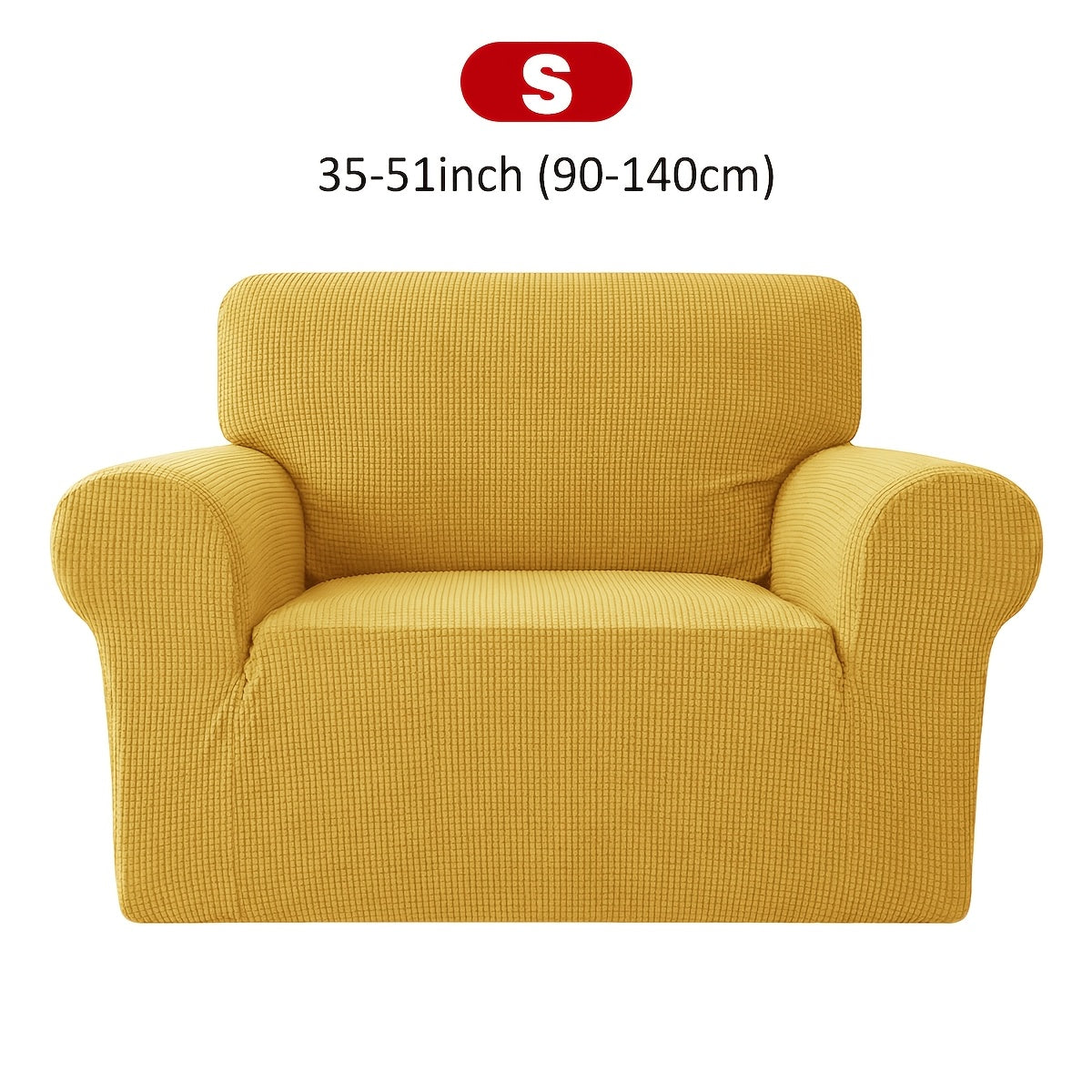 Housse de canapé extensible en velours côtelé jacquard à maille gaufrée, vue d'ensemble