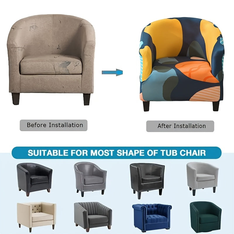 Housse de chaise légère extensible en fibre de lait pour fauteuil, vue de dos