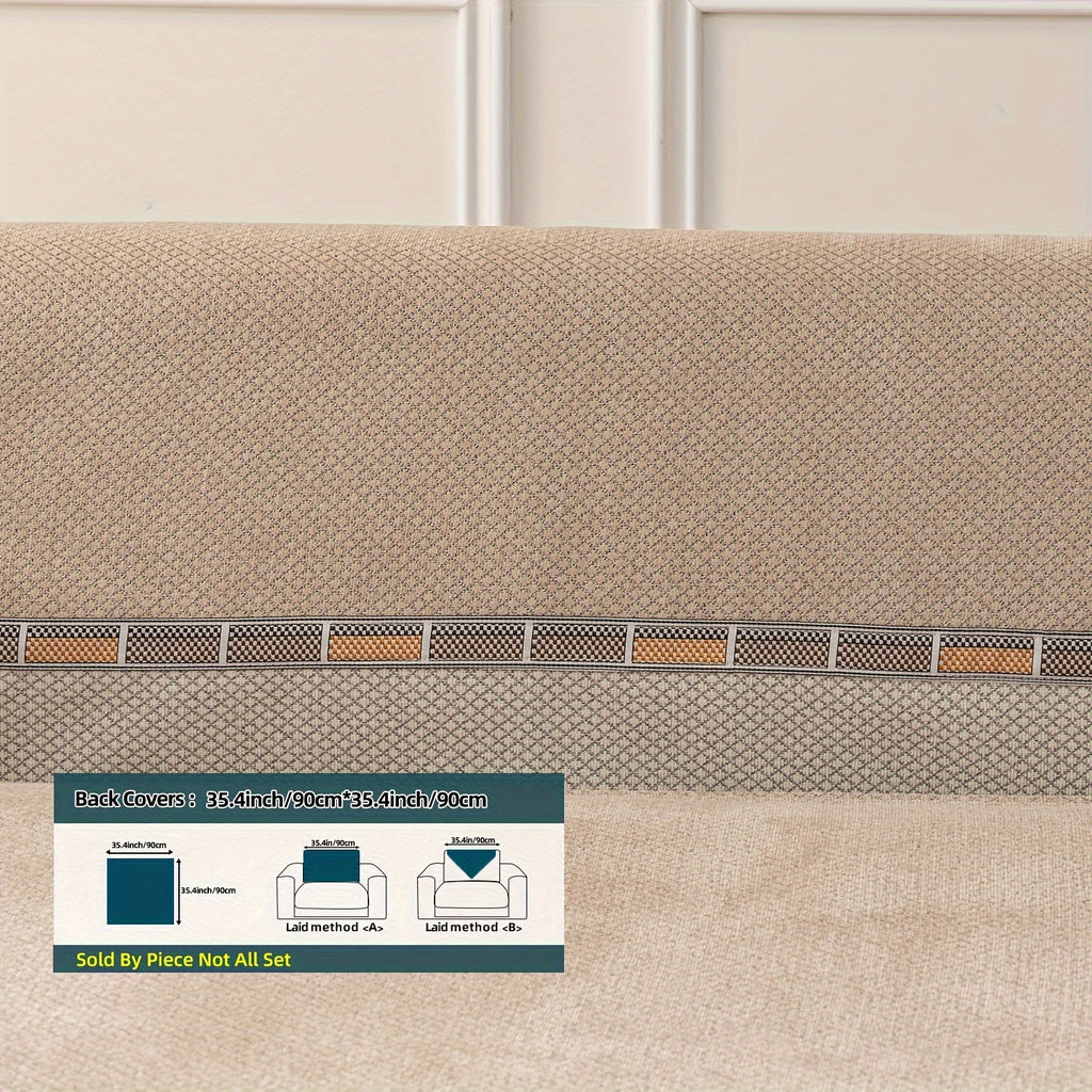 Housse de coussin épaisse en chenille matelassée antidérapante à housses, autre coloris