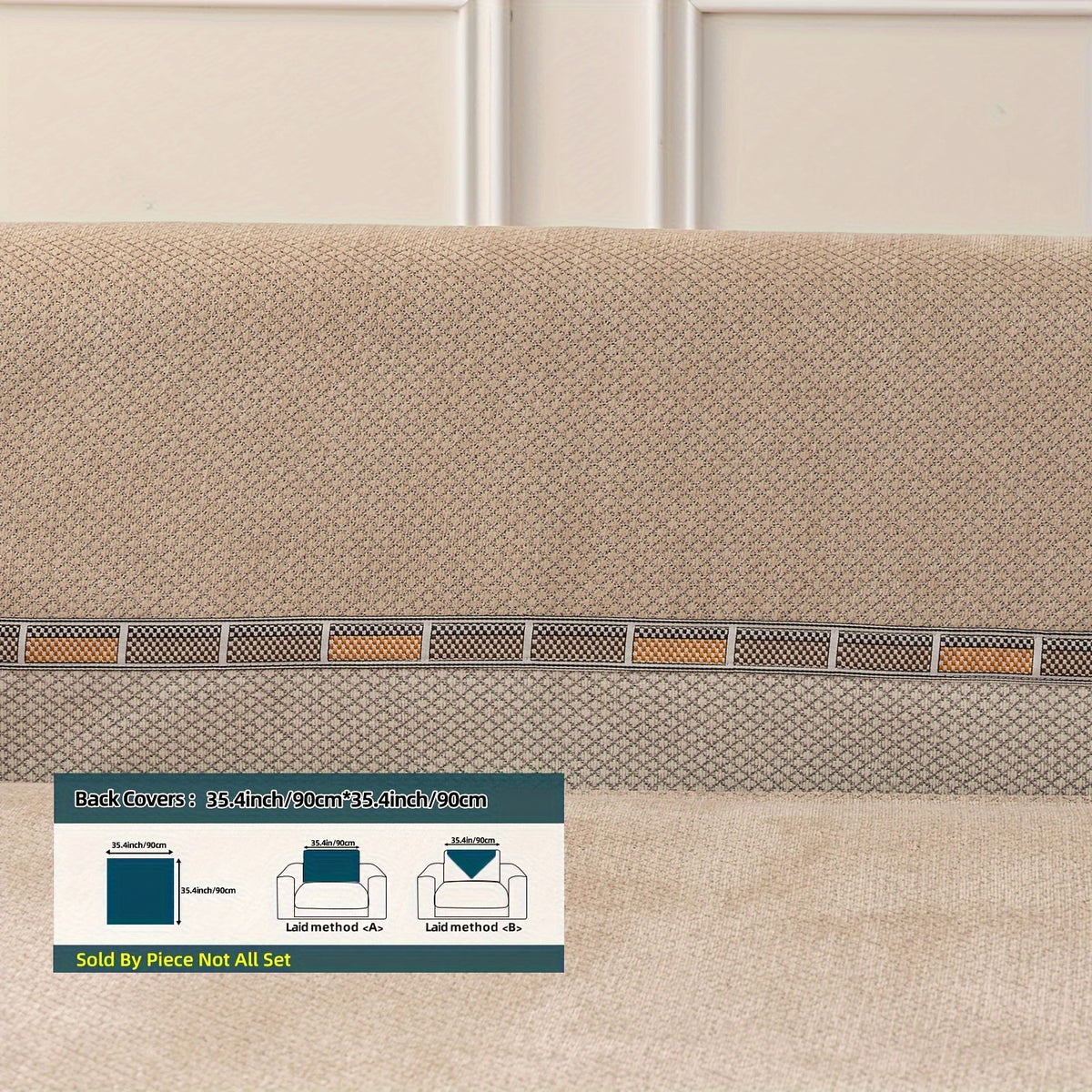 Housse de coussin épaisse en chenille matelassée antidérapante à housses, autre coloris
